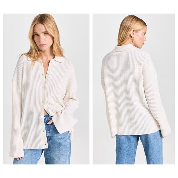 Reformation Fantino Recycled Cashmere Blend Cardigan Size XL - Picture 6 of 9